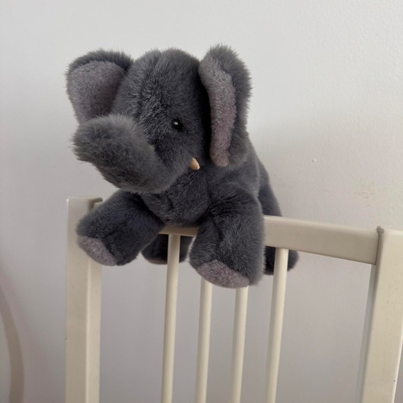 Cute blue grey elephant plush toy Dumbo Babar style jungle animals plush stuffed - Picture 4 of 7